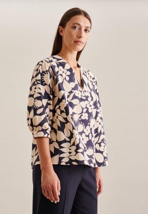 Seidensticker Tunika SEIDENSTICKER Schwarze Rose, Damen, Gr. 34, blau (marineblau), 100% Baumwolle, gebl&uuml;mt, Tuniken Tunika