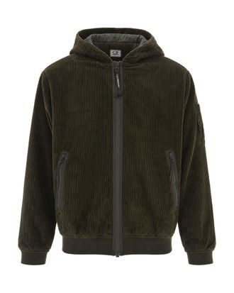 C.P. Company Ivy Green Hooded Corduroy Full-Zip Jacket