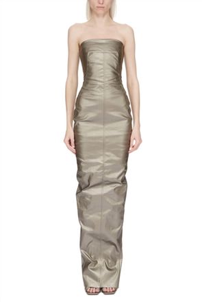 Rick Owens Bustier Gown In Grey