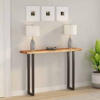 Berkfield Home Table Top 160x30x3.8 cm Rectangular Solid Wood Acacia Live Edge in Brown