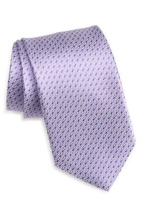 David Donahue Geometric Jacquard Silk Tie in Purple at Nordstrom