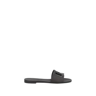 Dolce & Gabbana Sliders, female, Black, Size: 9 US Black Flat Shoes with Logo