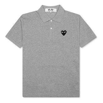 Comme Des Gar&ccedil;ons Polo Black Emblem Grey AZ-T078-051-1