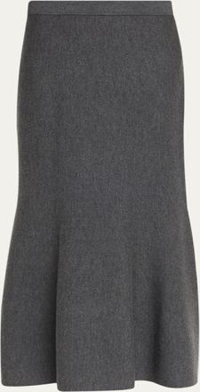SIMKHAI Atwood Wool Trumpet Midi Skirt