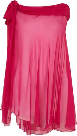 Alberta Ferretti Mouwloze Top met Draping - Dames - Tops zonder mouwen - Roze - ONE Size - Chiffon - Tops