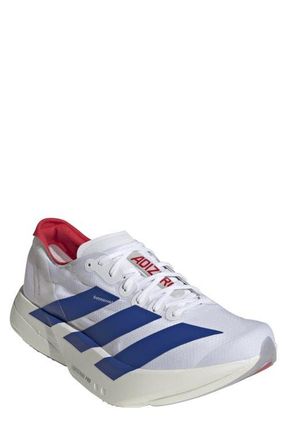 adidas Adios 9 Pro 4 Running Sneaker in White/Team Royal Blue at Nordstrom, Size 11.5