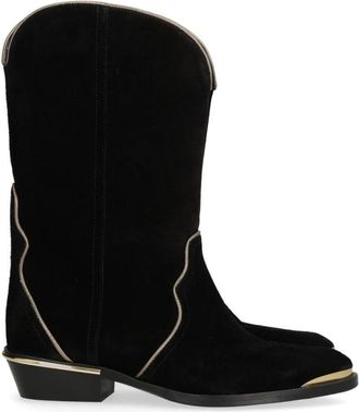 Isabel Marant Elbini Suede Cowboy Boots - Dames - Cowboylaarzen - Zwart - 37 EU - Leer - Schoenen