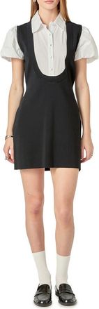 English Factory Mixed Media Minidress in Black/White at Nordstrom, Size X-Small