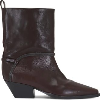 Brunello Cucinelli Stivali cowboy in pelle - Marrone