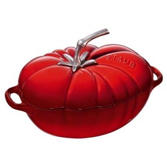 Staub Cocotte Tomate 25 Cm Kirschrot Forma, Hierro Fundido