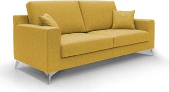 Divani.Store Michael Canap&eacute; De Tela Impermeable Y Antimanchas 146 Cm Amarillo