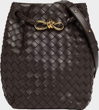 Bottega Veneta Nappa Leather Crossbody Bucket Bag