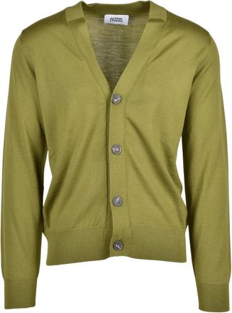 Alpha Studio V-hals Vest - Heren - Vesten - Groen - L - Wol - Truien & Vesten