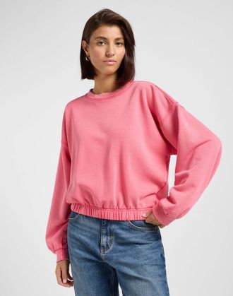Lee Sweatshirt LEE Lee Sweatshirt Sleeve Detail Sweatshirt, Damen, Gr. XS, pink, Obermaterial: 80% Baumwolle CO. 20% Polyester PES., Sweatshirts Sweatshir