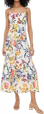 Farm Rio Sleeveless Maxi Dress In Greek Garden Off White