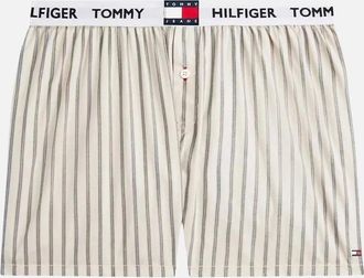 Tommy Hilfiger Mens TH Heritage Stripe Woven Boxer Shorts, Stone/blue - White - Size: 32/30/31