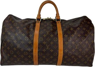 Louis Vuitton Brown Monogram Canvas Keepall 55 (Authentic Pre-Loved)