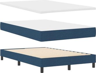 vidaXL Box Spring Bed with Mattress Blue 120 x 200 cm Fabric Vidaxl