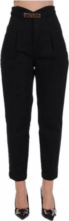 Pinko Ariel 32 High Waist Pants - Dames - Broeken - Zwart - W28 - Broeken