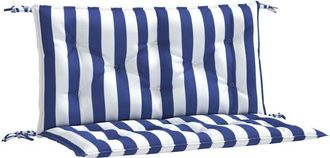 vidaXL Cojines Banco Jard&iacute;n 2 Uds Tela A Rayas Azul Blanco 100x50x7 Cm Vidaxl