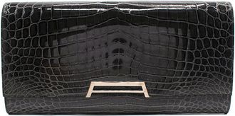 Asprey Grey Crocodile Long Clutch