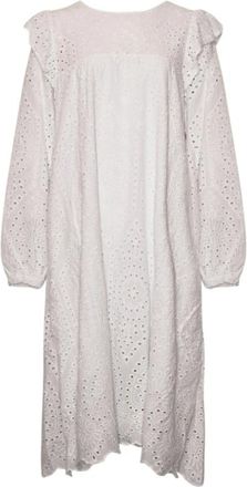 Tiffany & Co. Lange Katoenen Jurk - Dames - Casual kleedjes - Wit - L/Xl - Katoen - Kleedjes