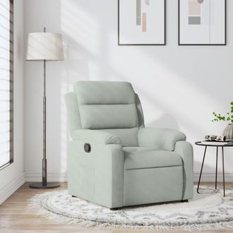vidaXL Sill&oacute;n Reclinable De Terciopelo Gris Claro Vidaxl