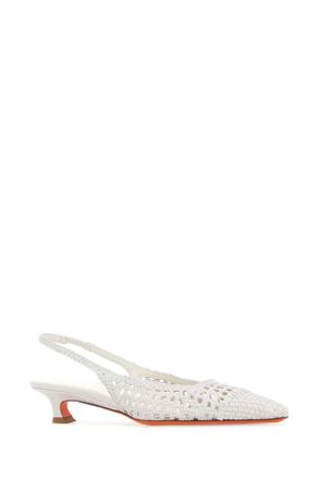 Santoni Wdti72261ha2sarx I80 Bianco Scarpe Con Tacco High Heel Shoes