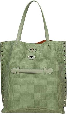 Zanellato Amoretto M Shopping Bag In Green Leather