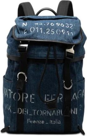 Ferragamo Pre-owned Denim Backpack - unisex - Salvatore Ferragamo Pre-owned - Vintage Backpacks - Blue - ONE SIZE - Pre-owned