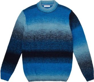 Manuel Ritz Maglia Degrad&egrave; - Heren - Ronde hals truien - Blauw - L - Wol - Truien & Vesten
