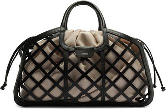 Arezzo Large Petra Leather Tote in Preto/Natural at Nordstrom