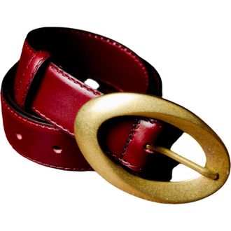 Fortela Teodora Leather Belt in Burgundy at Nordstrom, Size 100