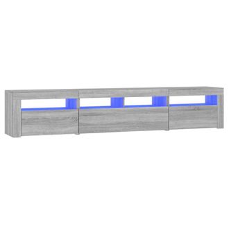 vidaXL Vidaxl - Mueble De Tv Con Luces Led Gris Sonoma 210x35x40 Cm