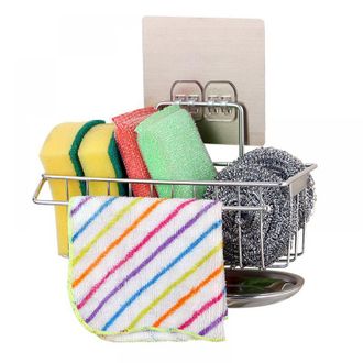 OEM Soporte Para Esponjas De Fregadero De Acero Inoxidable De 19 X 9 X 7 Cm, Apto Para Guardar Cepillos Y Pa&ntilde;os De Cocina, No Requiere Taladrar -crezuo