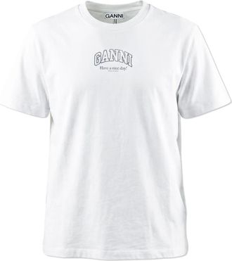 Ganni Mujer, Camisetas, Blanco, Talla: S