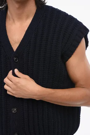 Maison Margiela MM0 Cardigan in Lana a Maniche Corte Maison Margiela