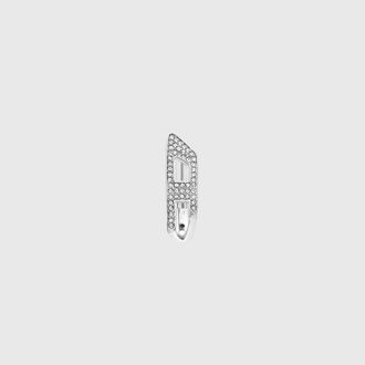 Diesel Stainless steel glitz hoop earring - Earrings - Unisex - Silver
