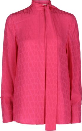 Valentino Toile Iconographe Silk Jacquard Blouse