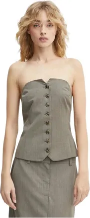 Sams&oslash;e & Sams&oslash;e Tops, Dames, Grijs, L, Top