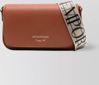 Emporio Armani pebbled faux leather flap shoulder bag