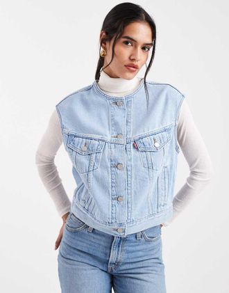 Levi's Gilet blouson in denim vintage blu