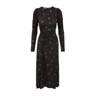 Mar De Margaritas Midi jurk met zijplooien en kleine knoopjes - Dames - Casual kleedjes - Veelkleurig - S - Kleedjes
