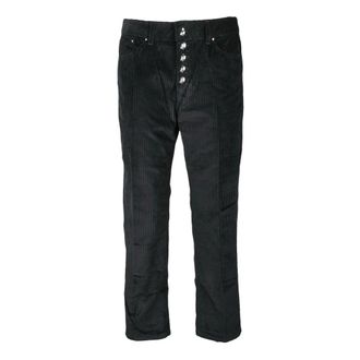 Dondup Jeans, Dames, Zwart, W24, Katoen, Fluweel juweel kegelbeen broek