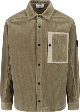 Stone Island Camicia In Velluto A Coste