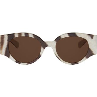 Celine Triomphe Stamp 50mm Butterfly Sunglasses in Animal /Brown at Nordstrom