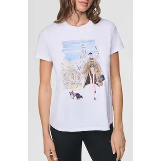 DKNY Midtown Dog Walkers Graphic T-Shirt in White at Nordstrom, Size X-Large