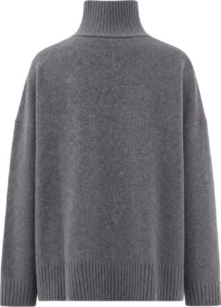 Max Mara Womens High Neck Jumper Virgin Wool Medium Grey Jumpers Sweater