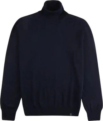 Fay Blauwe coltrui van gebreide wol - Heren - Coltruien - Blauw - 2XL - Wol - Truien & Vesten
