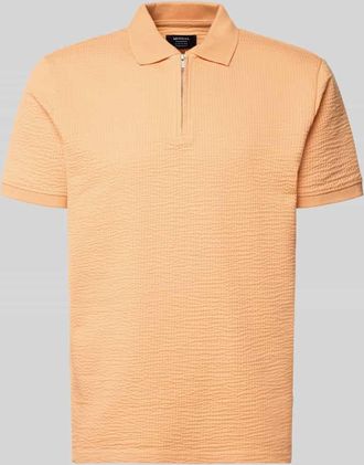 Mc Neal Regular Fit Poloshirt mit Strukturmuster in Lachs, Gr&ouml;&szlig;e XXXL